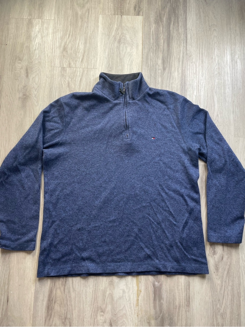 Tommy Hilfiger Men's Heather Navy Half-Zip Pullover
